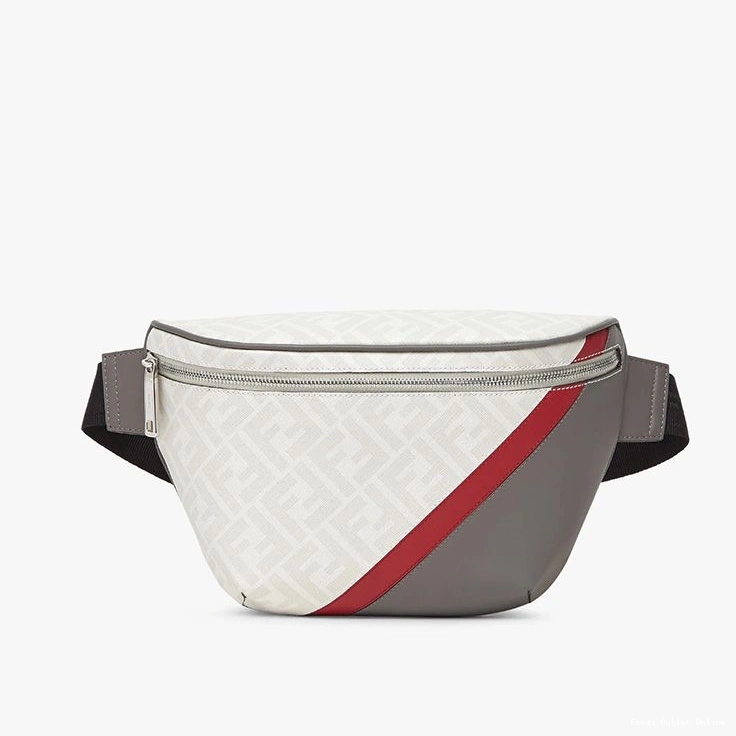 Affordable In Fabric FF Red Motif Bag Belt White Fendi 0803